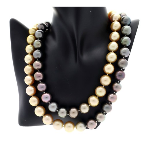 308 - Utopia South Sea pearl necklace with an 18ct yellow metal clasp, the pearls 15mm approx, 42