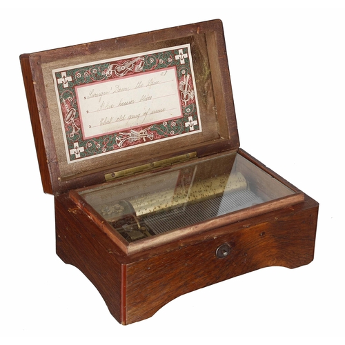 1345 - Miniature Swiss rosewood musical box, with a 3.5