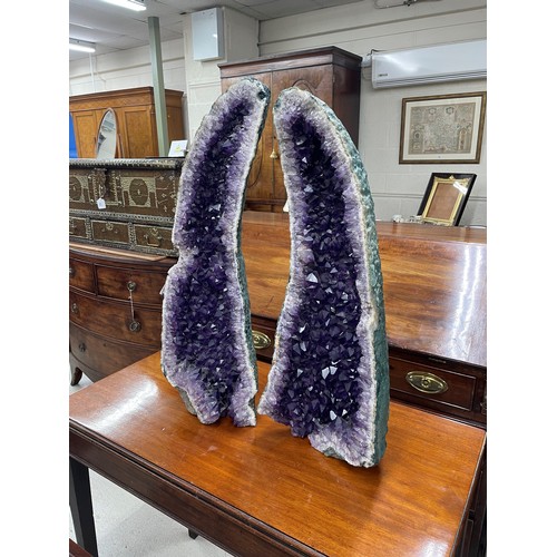 582 - Tall pair of impressive large amethyst geodes, 26.5