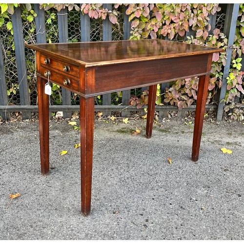 1747 - 19th century mahogany rectangular silver/side table, the moulded top over two shallow frieze end dra... 