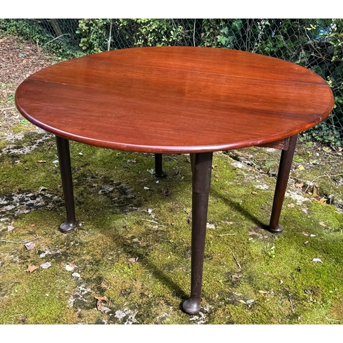 1800A - Large George III mahogany pad foot dropleaf dining table, 50