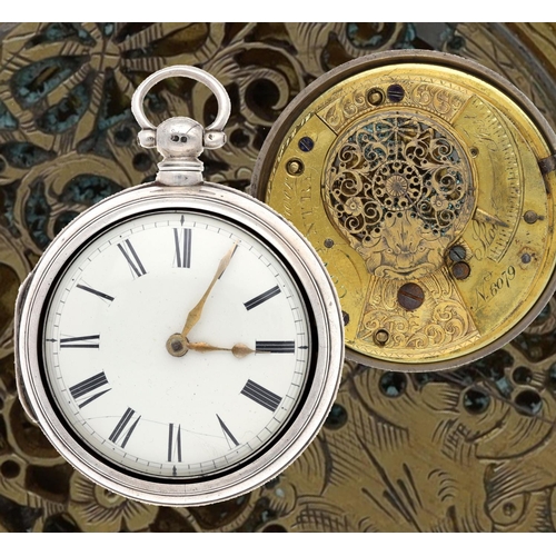 11 - Henry Lower, Coventry - early 19th century English silver pair cased verge pocket watch, London 1831... 