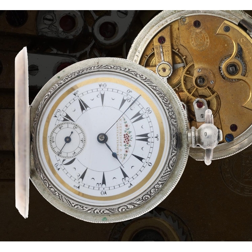 62 - Billodes - Turkish Market silver (0.800) lever hunter pocket watch, the half plate movement signed a... 