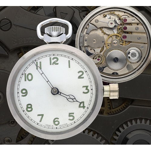 63 - Customised minute repeating stainless steel lever pocket watch, movement no. 8056, with compensated ... 