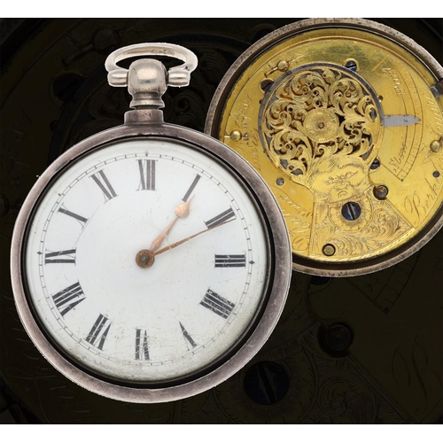 64 - Dwerrihouse & Carter, Daniel Street - George IV silver pair cased verge pocket watch, London 182... 