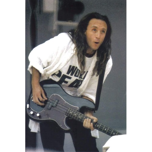 26 - Chris Cross (Ultravox) - Live Aid used 1982 Squier by Fender Precision bass guitar, made in Japan, s... 