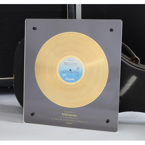 82 - Chris Cross (Ultravox) - official Ariola Benelux N.V. gold disc award presented to Ultravox by Ariol... 