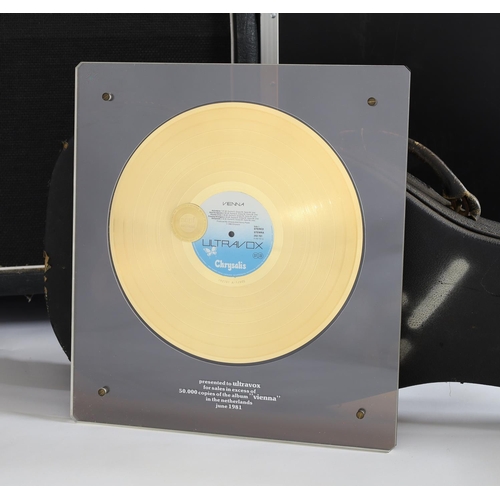 83 - Chris Cross (Ultravox) - official NUPI gold disc award presented to Ultravox for the sales in excess... 