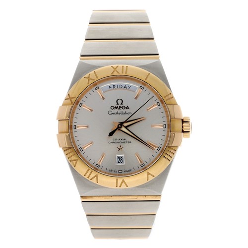 521 - Omega Constellation Day-Date Co-Axial Chronometer automatic stainless steel and rose gold gentleman'... 