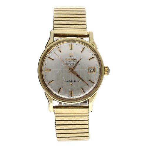 524 - Omega Constellation Chronometer automatic gold capped and stainless steel gentleman's wristwatch, re... 