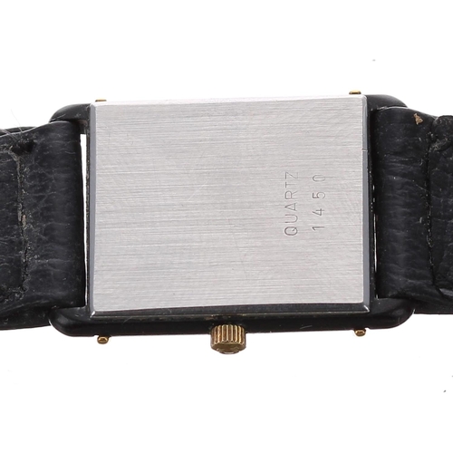 539 - Omega De Ville rectangular lady's wristwatch, rectangular white dial, Omega crown, cal. 1450, black ... 