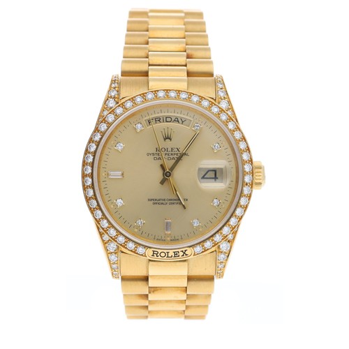 553 - Fine Rolex Oyster Perpetual Day-Date 18ct diamond 'Sultanate of Oman' gentleman's wristwatch, refere... 