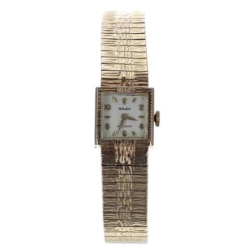 567 - Rolex Precision 9ct lady's wristwatch, London 1967, no. 33282, signed silvered dial with applied Ara... 