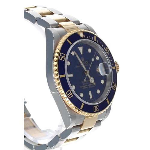 560 - Rolex Oyster Perpetual Date Submariner stainless steel and gold gentleman's wristwatch, reference no... 