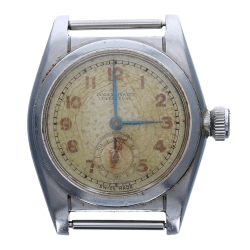 569 - Rolex Oyster Perpetual Chronometer 'bubble-back' stainless steel wristwatch, reference no. 2764, cas... 