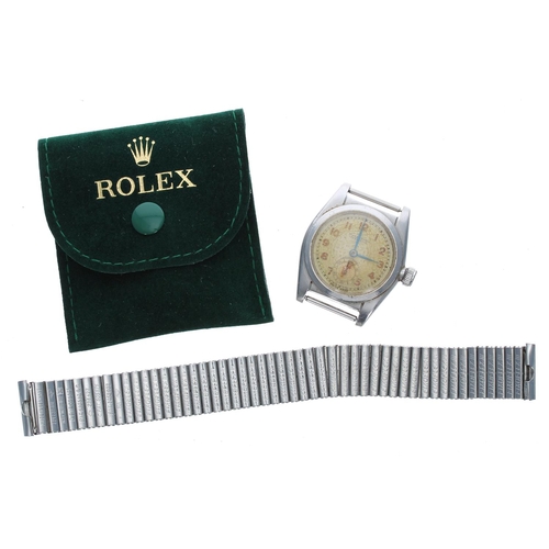 569 - Rolex Oyster Perpetual Chronometer 'bubble-back' stainless steel wristwatch, reference no. 2764, cas... 