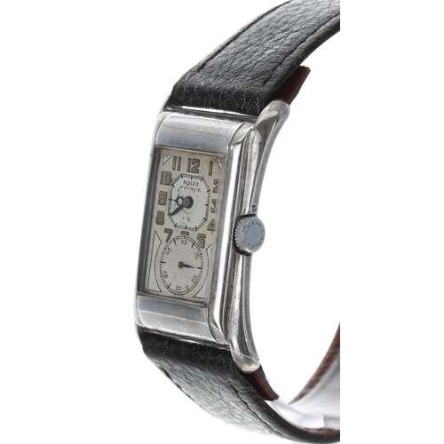 554 - Rolex Prince Brancard silver gentleman's wristwatch, reference no. 971, case no. 03xx, import hallma... 