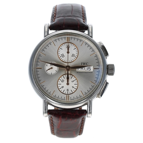 589 - IWC (International Watch Co.) Shaffhausen Portofino automatic chronograph stainless steel gentleman'... 