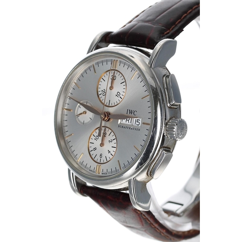 589 - IWC (International Watch Co.) Shaffhausen Portofino automatic chronograph stainless steel gentleman'... 