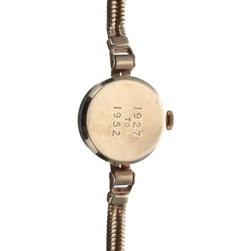 590 - IWC (International Watch Co.) 9ct lady's wristwatch, Birmingham 1951, Dennison case, no. 77712 42882... 