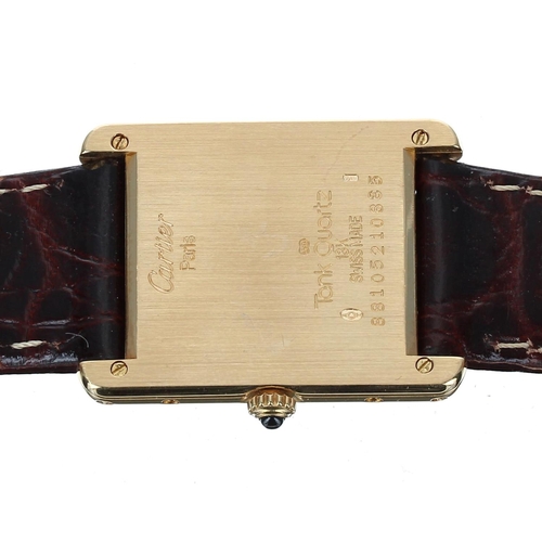 591 - Cartier Tank Louis 18ct gentleman's wristwatch, reference no. 88105, case no. 210xxx, circa 1990, th... 