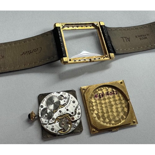 593 - Cartier, Paris Tank Louis 'Extra Plate' 18ct wristwatch, reference no. 96019, serial no. 19xx, silve... 