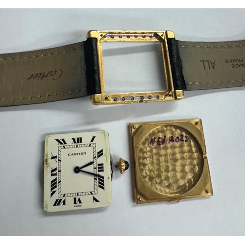 593 - Cartier, Paris Tank Louis 'Extra Plate' 18ct wristwatch, reference no. 96019, serial no. 19xx, silve... 