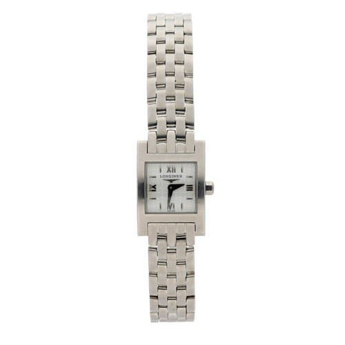 598 - Longines Dolce Vita rectangular curved stainless steel lady's wristwatch, reference no. L5 161 4, se... 