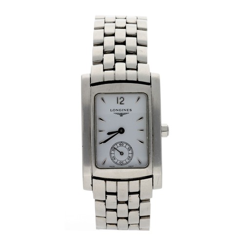 599 - Longines Dolce Vita rectangular mid-size stainless steel wristwatch, reference no. L5.502.4, serial ... 