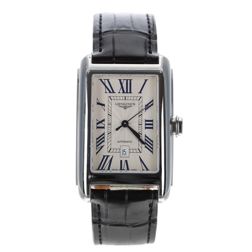 604 - Longines Dolce Vita rectangular automatic stainless steel gentleman's wristwatch, reference no. L5.7... 