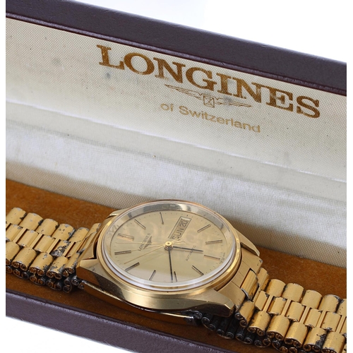 605 - Longines automatic gold plated and stainless steel gentleman's wristwatch,  reference no. 1605, seri... 