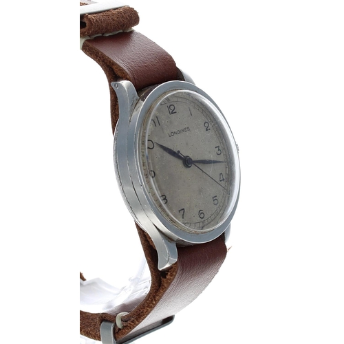 606 - Rare Longines 1940s 'over-sized' stainless steel gentleman's wristwatch, reference no. 4358, serial ... 