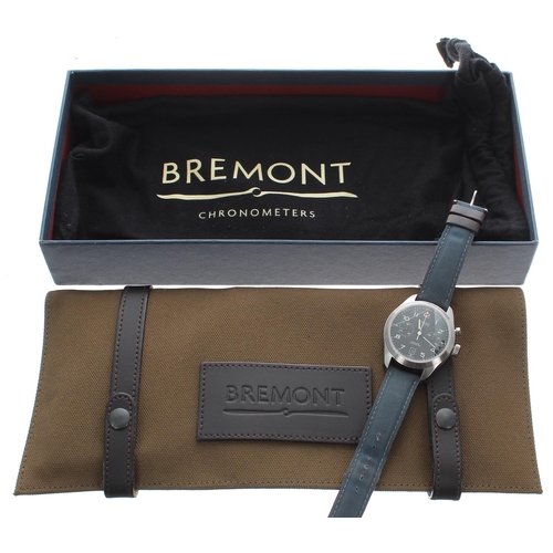 652 - Bremont Arrow Single Button Chronograph Chronometer automatic stainless steel gentleman's wristwatch... 