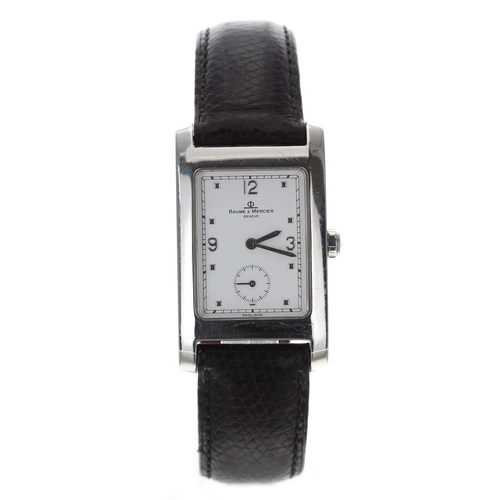 668 - Baume & Mercier Hampton stainless steel gentleman's wristwatch, reference no. MV045063, rectangu... 