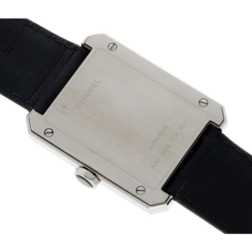 673 - Chanel Boy.Friend rectangular stainless steel lady's wristwatch, serial no. N.Q.F. 90xxx, rectangula... 