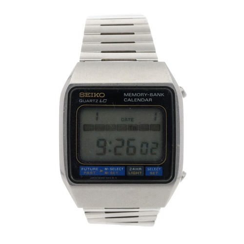 677 - Seiko Quartz LC Memory-Bank Calendar 'James Bond Moonraker' digital LCD stainless steel gentleman's ... 