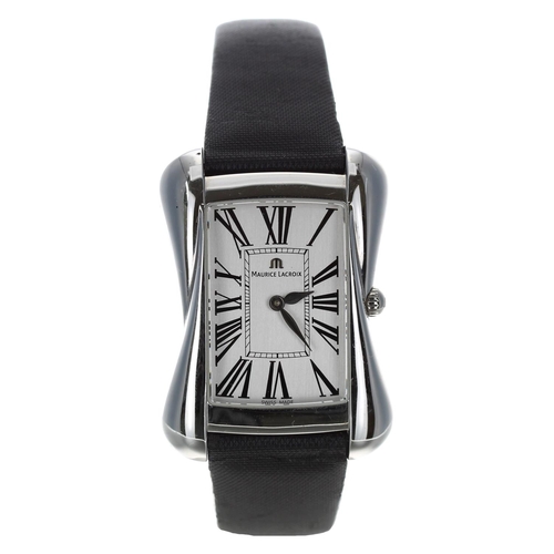 686 - Maurice Lacroix Divina stainless steel gentleman's wristwatch, reference no. DV5012, rectangular sil... 