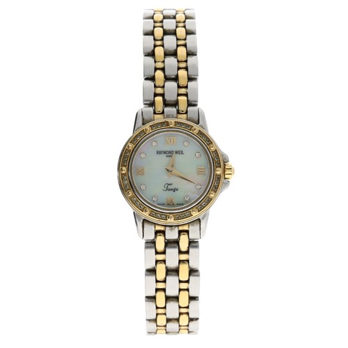 691 - Raymond Weil Geneve Tango bicolour lady's wristwatch, reference no. 5860, circular mother of pearl d... 