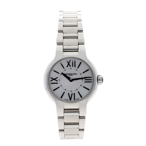 694 - Raymond Weil Geneve Noemia stainless steel lady's wristwatch, reference no. 5927, mother of pearl di... 