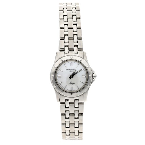 700 - Raymond Weil Geneve Tango stainless steel lady's wristwatch, reference no. 5790, circular mother of ... 