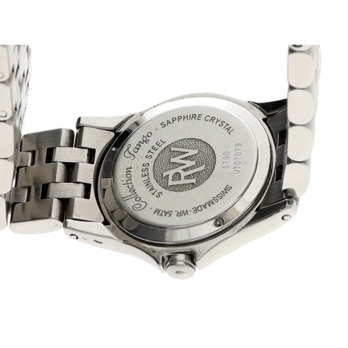 700 - Raymond Weil Geneve Tango stainless steel lady's wristwatch, reference no. 5790, circular mother of ... 