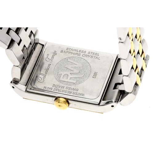 702 - Raymond Weil Geneve Tango rectangular bicolour gentleman's wristwatch, reference no. 5381, rectangul... 