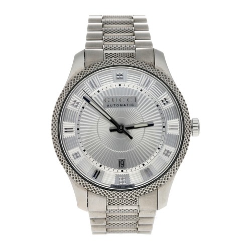 713 - Gucci G-Timeless automatic stainless steel gentleman's wristwatch, reference no. 126.3, circa 2020, ... 