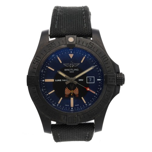 735 - Rare and Unique Breitling Avenger Blackbird 'Special Reconnaissance Unit' Limited Edition DLC titani... 