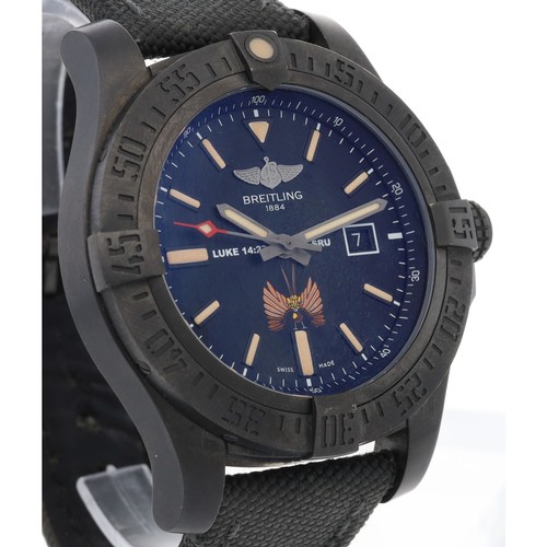 735 - Rare and Unique Breitling Avenger Blackbird 'Special Reconnaissance Unit' Limited Edition DLC titani... 