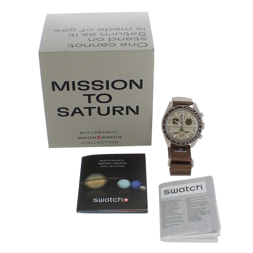 544 - Omega X Swatch Speedmaster MoonSwatch Collection 'Mission to Saturn' Chronograph bioceramic gentlema... 