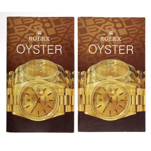 764 - Rolex - Two Rolex Oyster catalogue booklets, circa 1992; each with Rolex Oyster Price List February ... 