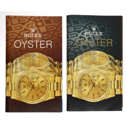 765 - Rolex - Two Rolex Oyster catalogue booklets, circa 1991; each with Rolex Oyster Price List April 199... 