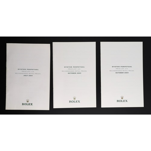 767 - Rolex - Three Rolex Oyster Perpetual catalogue booklets, circa 2001, 2003, 2004; each with Rolex Oys... 