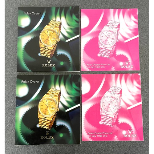 771 - Rolex - Two Rolex Oyster catalogues, circa 1997 and 1999; each with Rolex Oyster Price List 1st July... 